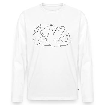 Geometrie Panda - Männer Premium Bio Langarmshirt - Weiß - Vorne - Nico (187cm)