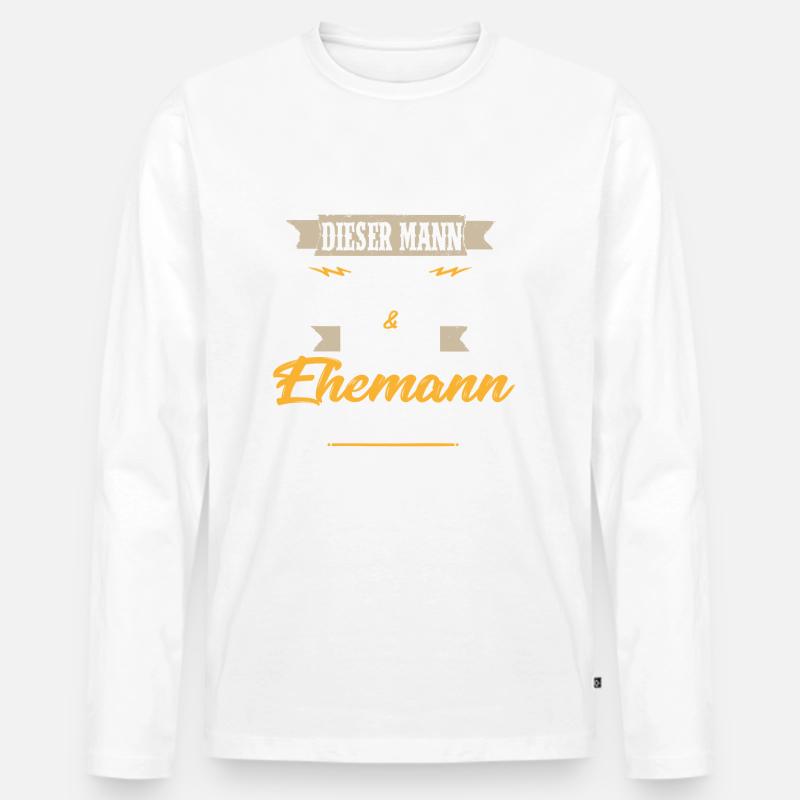 Dieser MANN - der coolste & beste Ehemann der Welt - Männer Premium Bio Langarmshirt - Weiß