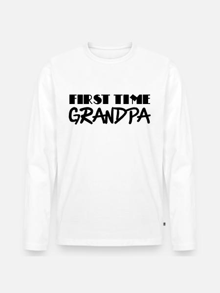 First time grandpa - Männer Premium Bio Langarmshirt - Weiß