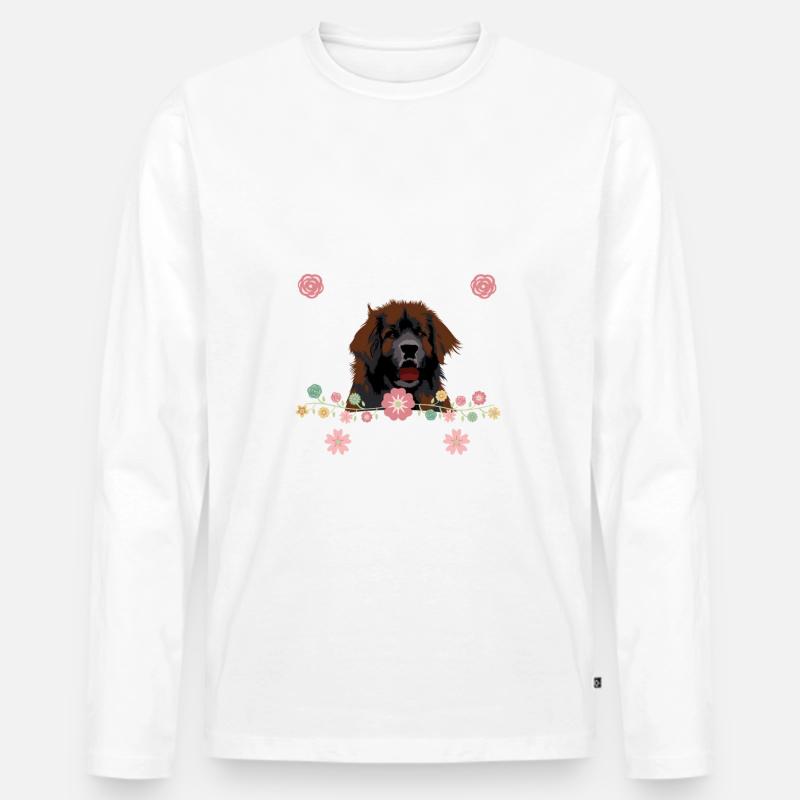 Leonberger - Männer Premium Bio Langarmshirt - Weiß
