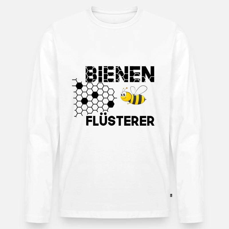 Bienenflüsterer - Männer Premium Bio Langarmshirt - Weiß