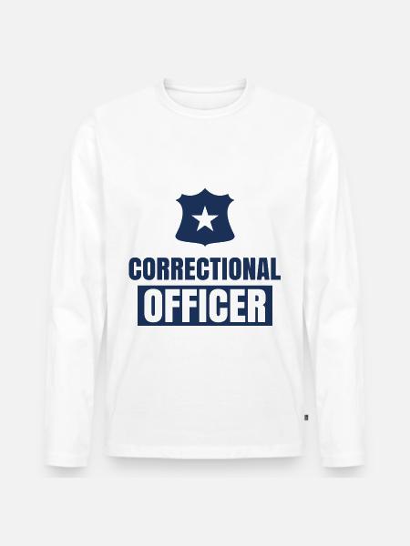 Fængselsbetjent fængselsbetjent fængsel - Premium økologisk langærmet T-shirt til mænd - hvid