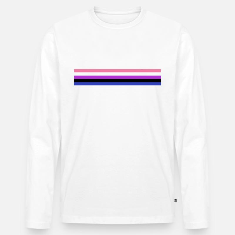 Genderfluid Flagge - Männer Premium Bio Langarmshirt - Weiß