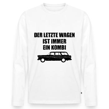 Bestatter Leichenwagen Bestattungsunternehmer - Männer Premium Bio Langarmshirt - Weiß - Vorne - Nico (187cm)