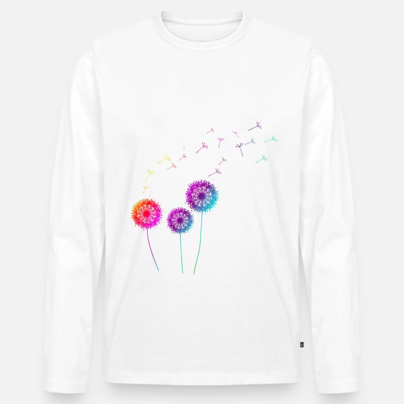 Pusteblumen Geschenkidee - Männer Premium Bio Langarmshirt - Weiß