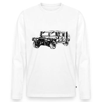 Hummer Humvee - Männer Premium Bio Langarmshirt - Weiß - Vorne - Nico (187cm)
