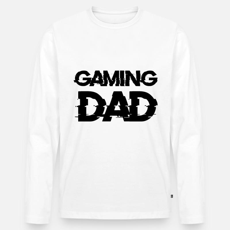 Gaming DAD Idee Geschenk w - Männer Premium Bio Langarmshirt - Weiß