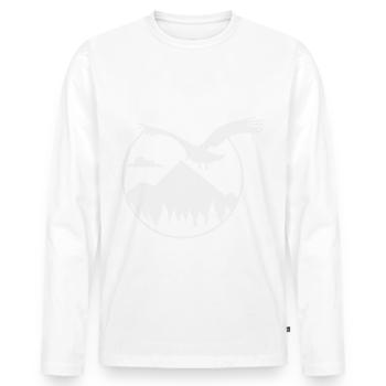 Aigles et montagnes - Eagle and Mountain - T-shirt manches longues Premium bio Homme - blanc - Devant - Nico (187cm)