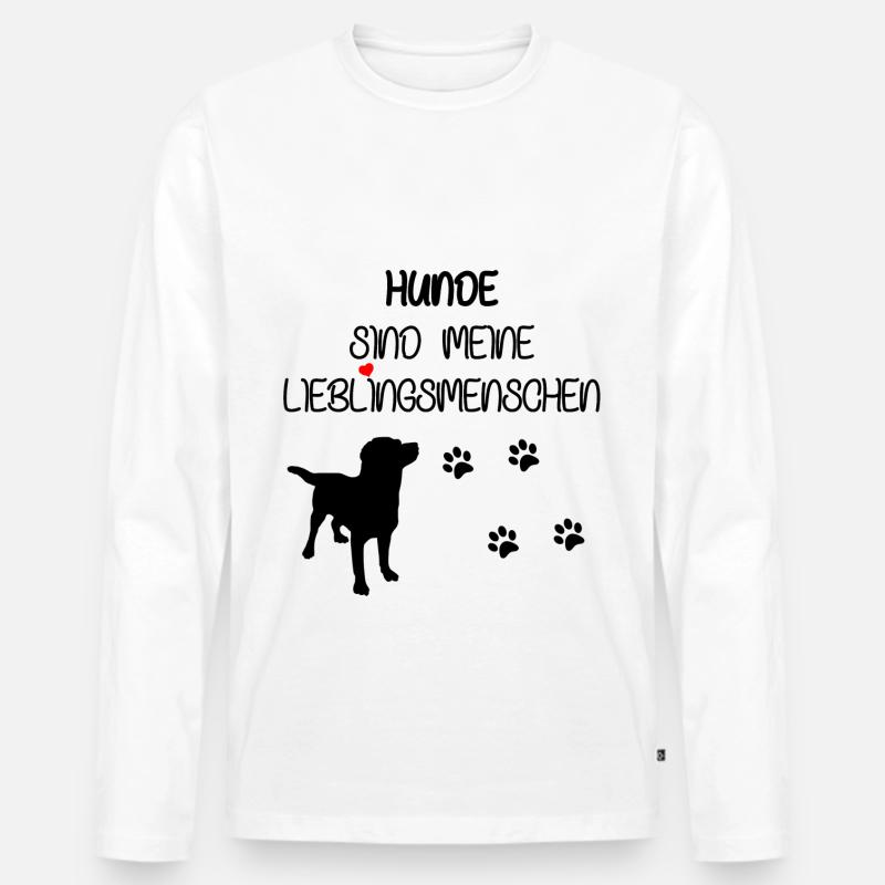 Hunde Spruch - Männer Premium Bio Langarmshirt - Weiß