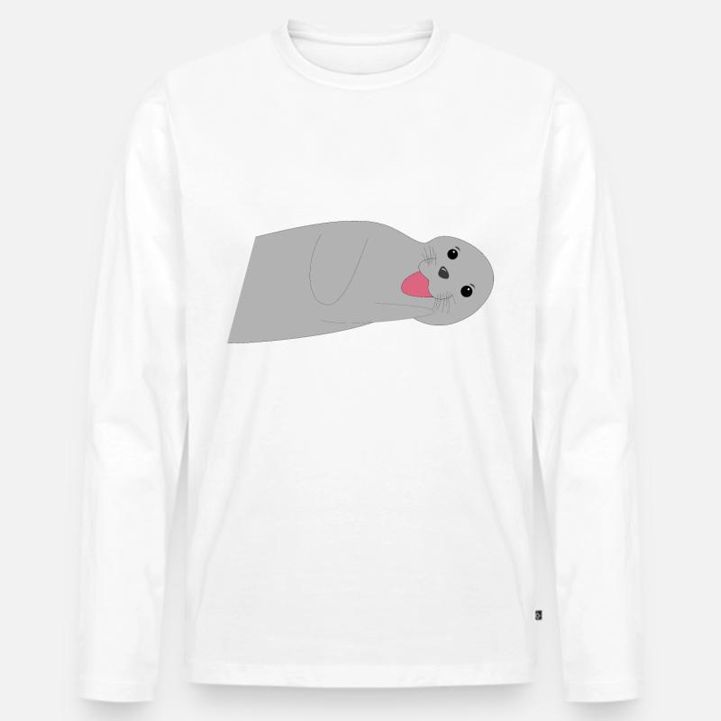 robbe - Männer Premium Bio Langarmshirt - Weiß