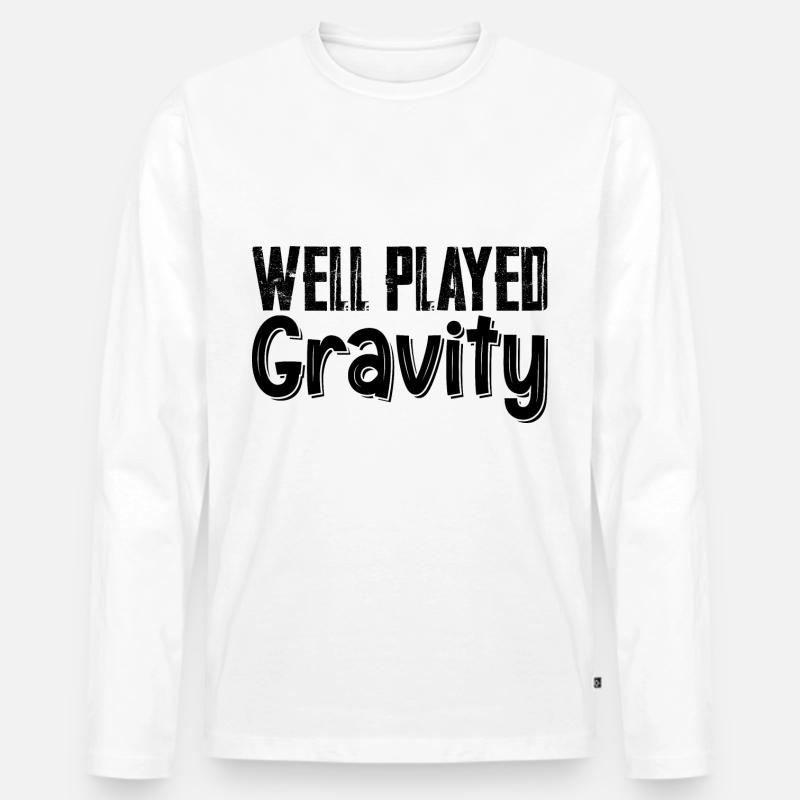 Well Played Gravity 3 - Männer Premium Bio Langarmshirt - Weiß