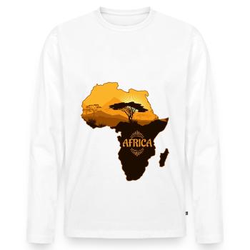 Afrika Kontinent - Männer Premium Bio Langarmshirt - Weiß - Vorne - Nico (187cm)