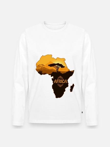 Afrika Kontinent - Männer Premium Bio Langarmshirt - Weiß