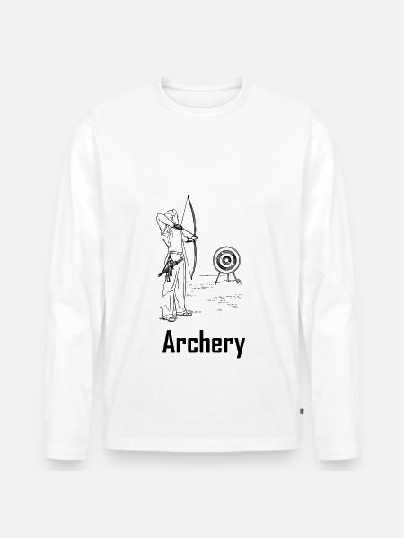 Archery Bogenschießen Bogensport - Men's Premium Organic Long Sleeve Shirt - white