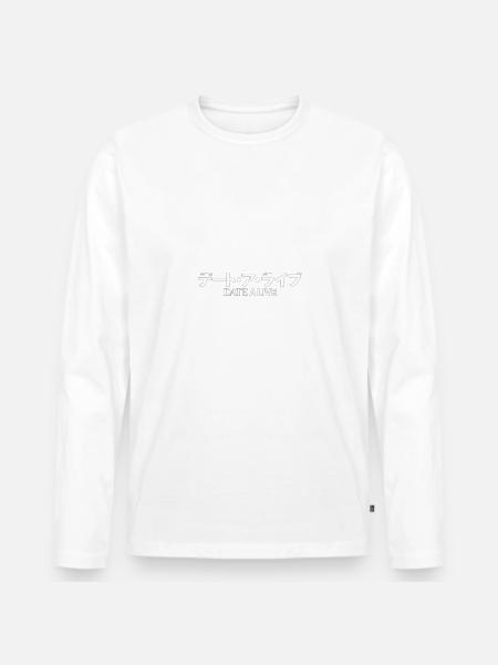 Date een Live Anime Logo Cadeau - Mannen Premium Bio shirt met lange mouwen - wit