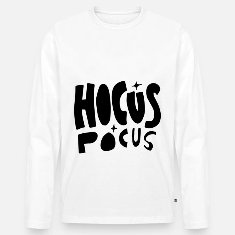 Hocus Pocus (schwarz) - Männer Premium Bio Langarmshirt - Weiß