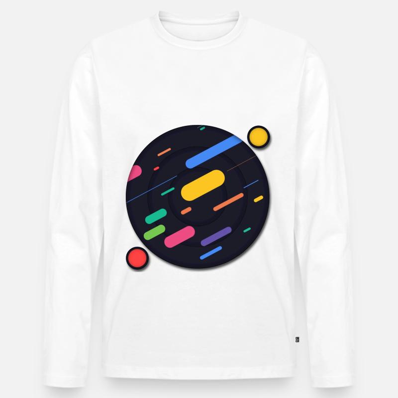 Abstrakte Planeten - Männer Premium Bio Langarmshirt - Weiß