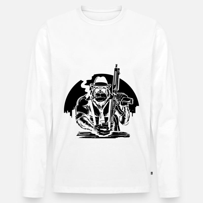 Mafia Gorilla BK - Männer Premium Bio Langarmshirt - Weiß