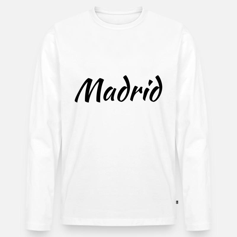 Madrid - Männer Premium Bio Langarmshirt - Weiß