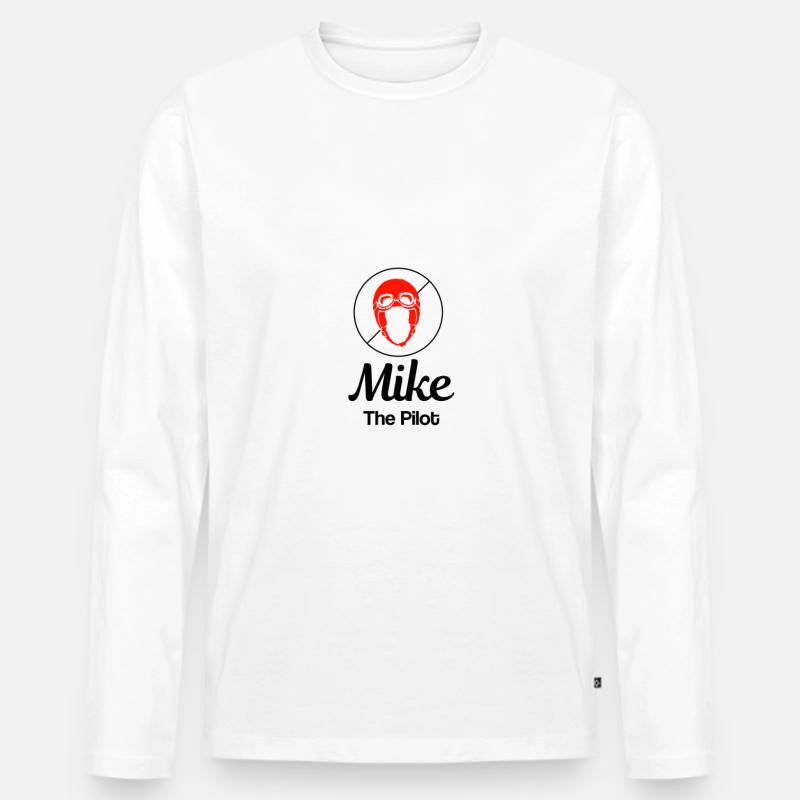 Pilot - Männer Premium Bio Langarmshirt - Weiß