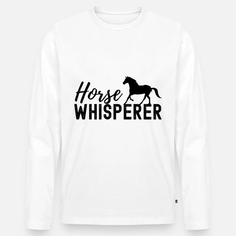 Pferd - Männer Premium Bio Langarmshirt - Weiß