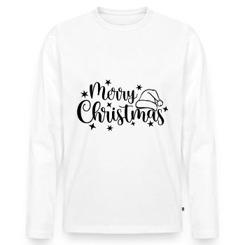 Merry Christmas - Männer Premium Bio Langarmshirt - Weiß - Vorne - Nico (187cm)