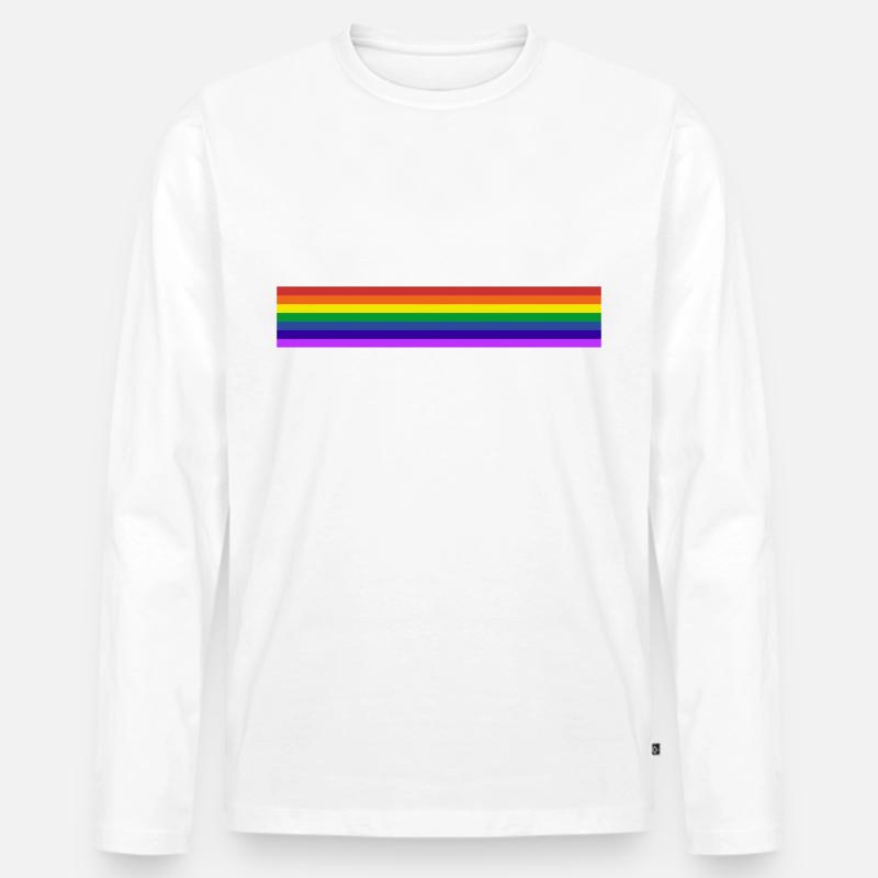 Regenbogenfahne - Männer Premium Bio Langarmshirt - Weiß