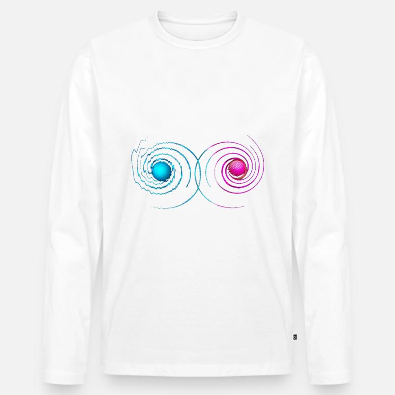 Vibration Schwingung Objekte Kugel Dimension - Männer Premium Bio Langarmshirt - Weiß