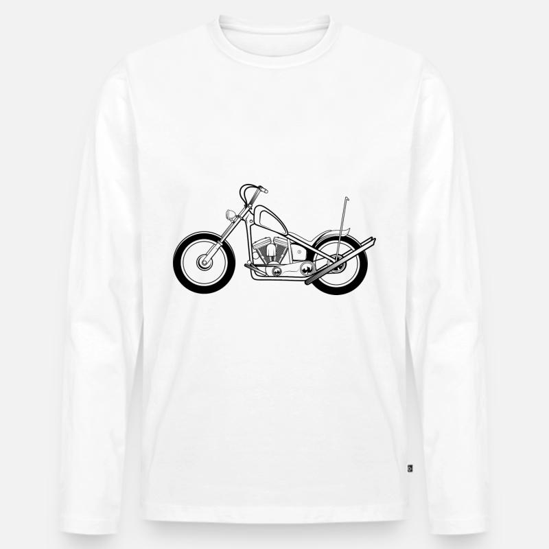 Chopper Motorrad - Männer Premium Bio Langarmshirt - Weiß