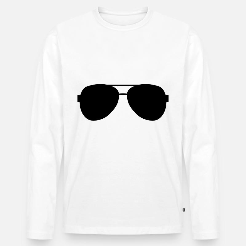 Sonnenbrille - Männer Premium Bio Langarmshirt - Weiß
