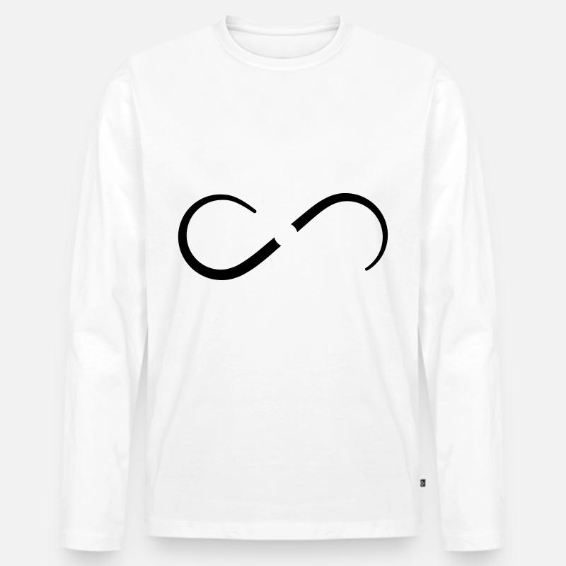 Unendlich Zeichen Personalisierung - Männer Premium Bio Langarmshirt - Weiß