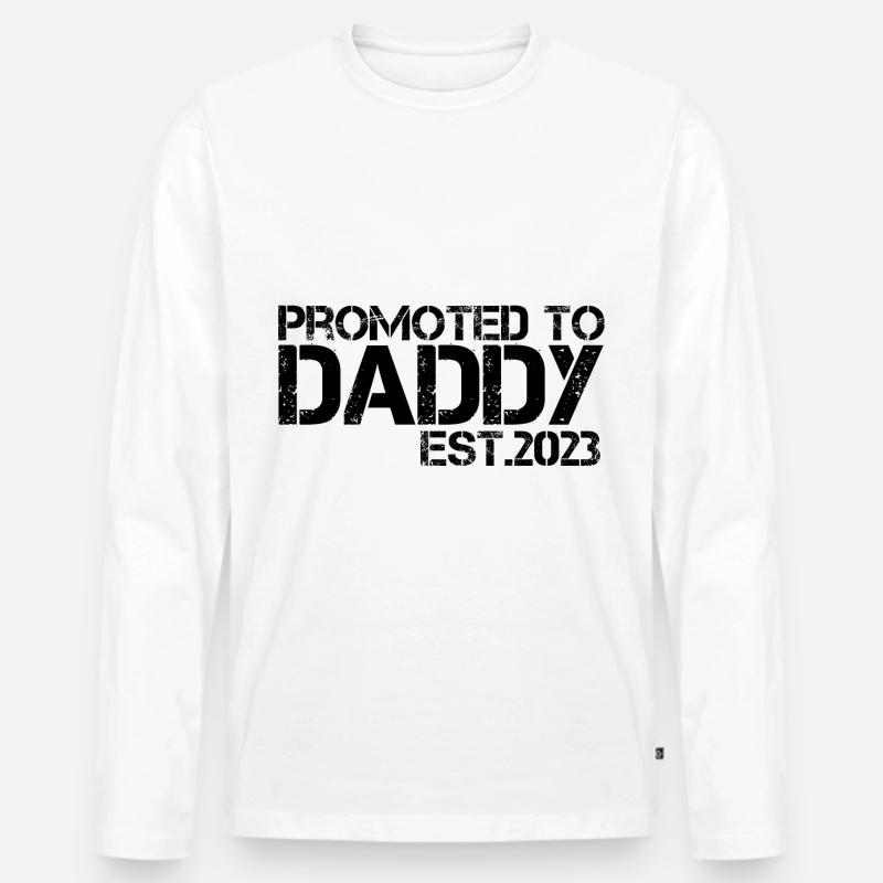 Brfördert zum Daddy 2023 - Männer Premium Bio Langarmshirt - Weiß