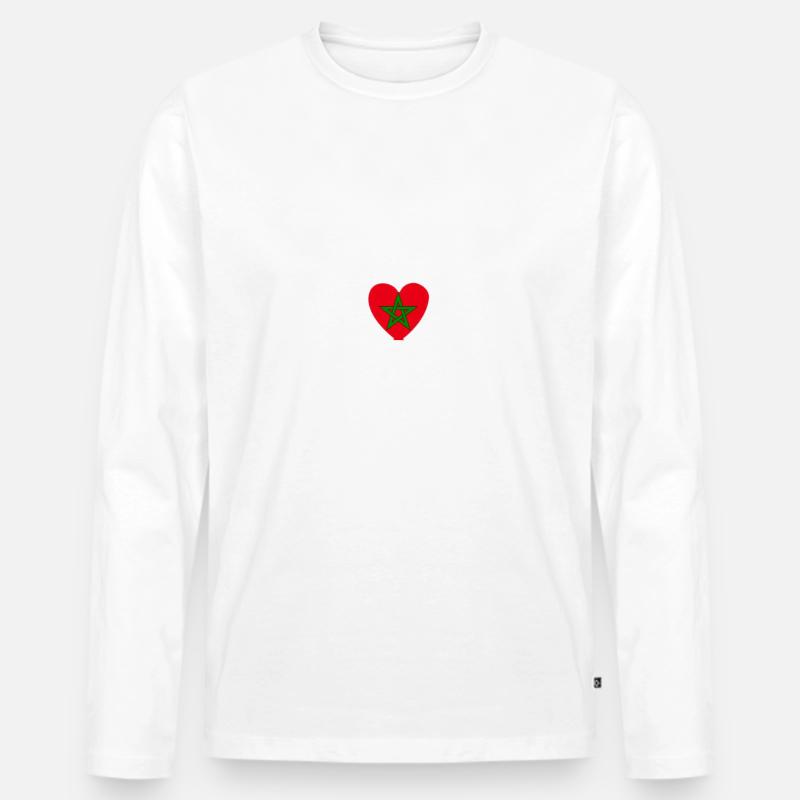 Marokko - Männer Premium Bio Langarmshirt - Weiß