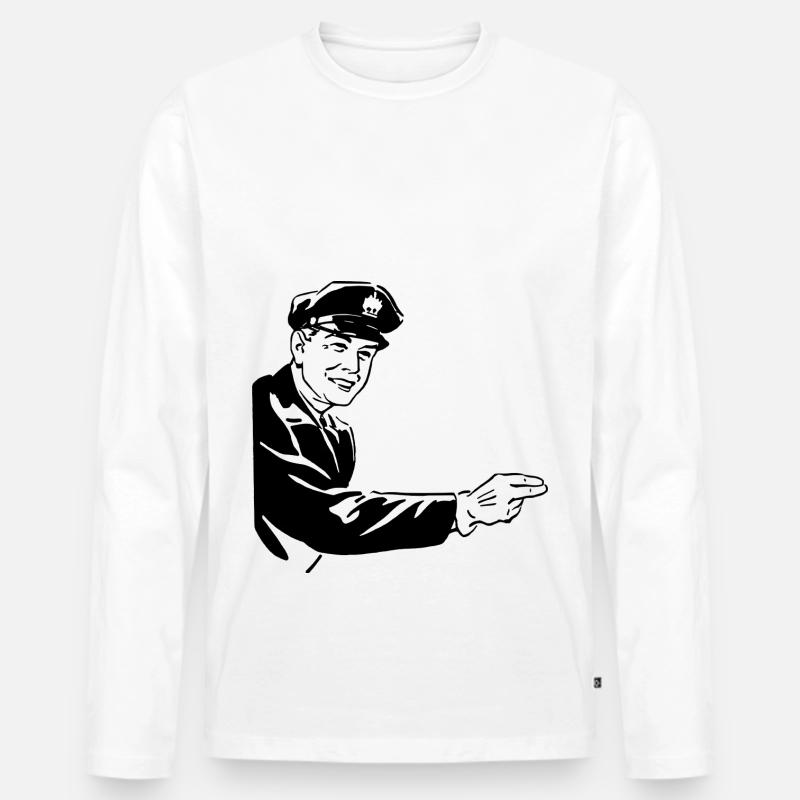 Polizist - Männer Premium Bio Langarmshirt - Weiß