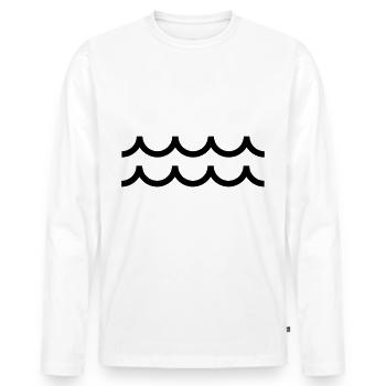 Symbole de vagues symbole de vague - T-shirt manches longues Premium bio Homme - blanc - Devant - Nico (187cm)