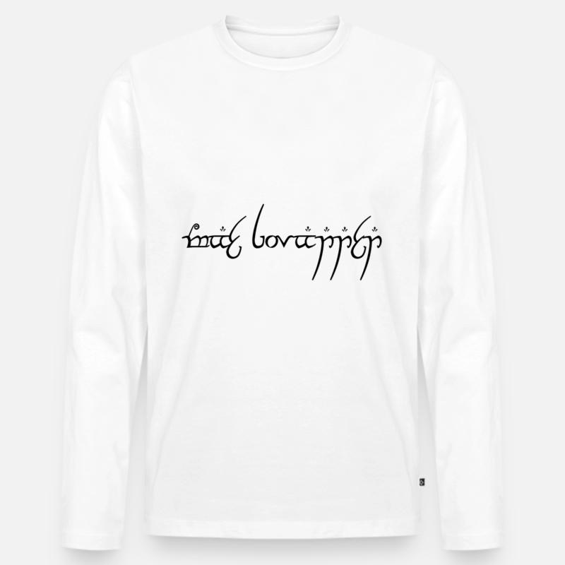 Mae Govannen - elbisch - Männer Premium Bio Langarmshirt - Weiß