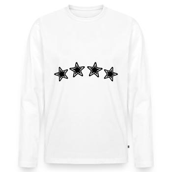 Vier Sterne Symbol - Männer Premium Bio Langarmshirt - Weiß - Vorne - Nico (187cm)