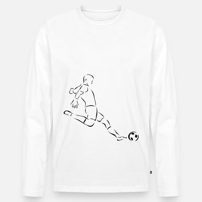 Fussball - Männer Premium Bio Langarmshirt - Weiß