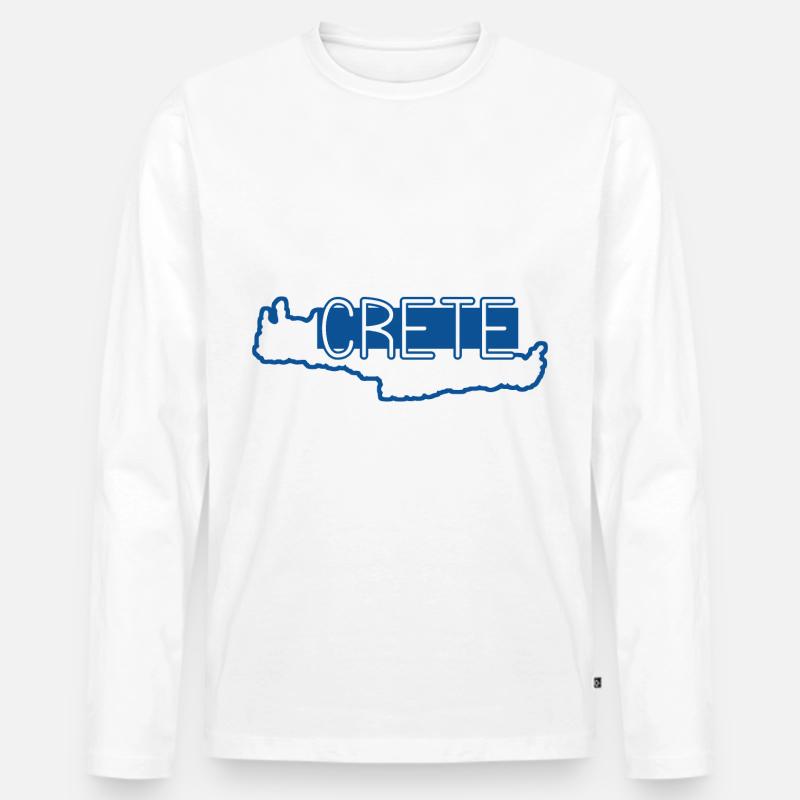 Kreta - Männer Premium Bio Langarmshirt - Weiß
