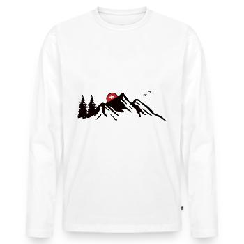 Schweiz Schweizerdeutsch Schweizer Südtirol - Männer Premium Bio Langarmshirt - Weiß - Vorne - Nico (187cm)