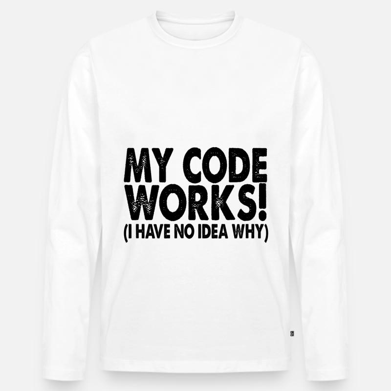 Coder - Men's Premium Organic Long Sleeve Shirt - white