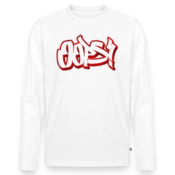 Oops Tölpel peinlich Graffiti Geschenk - Männer Premium Bio Langarmshirt - Weiß - Vorne - Nico (187cm)