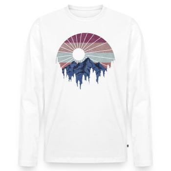 Randonneurs randonnée paysage nature montagne cadeau - T-shirt manches longues Premium bio Homme - blanc - Devant - Nico (187cm)