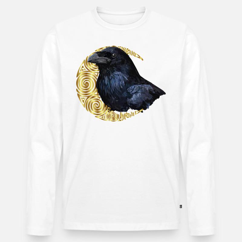 Rabe - Männer Premium Bio Langarmshirt - Weiß