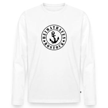 Heimathafen Rostock - Männer Premium Bio Langarmshirt - Weiß - Vorne - Nico (187cm)