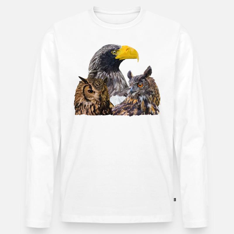 Greifvögel - Männer Premium Bio Langarmshirt - Weiß