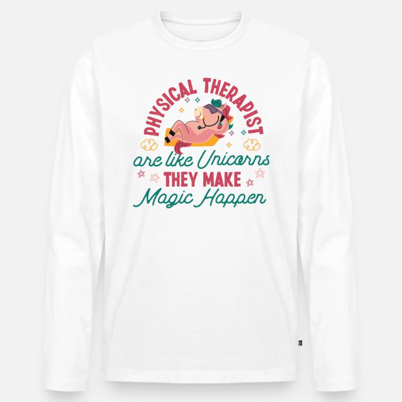 Physical Therapist Therapy - Männer Premium Bio Langarmshirt - Weiß