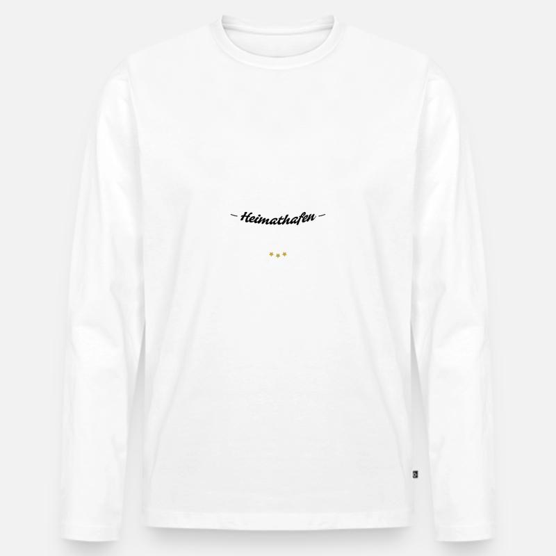 Heimathafen Fehmarn - Männer Premium Bio Langarmshirt - Weiß