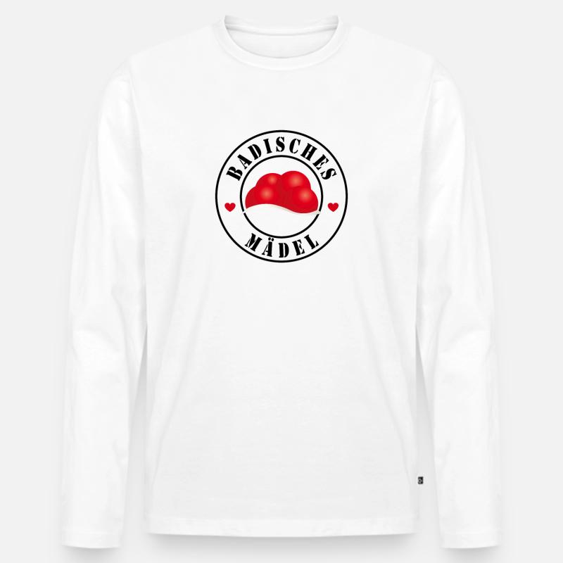 Badisches Mädel - Männer Premium Bio Langarmshirt - Weiß