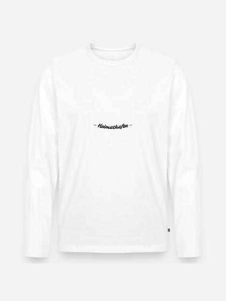 Heimathafen Greifswald - Männer Premium Bio Langarmshirt - Weiß